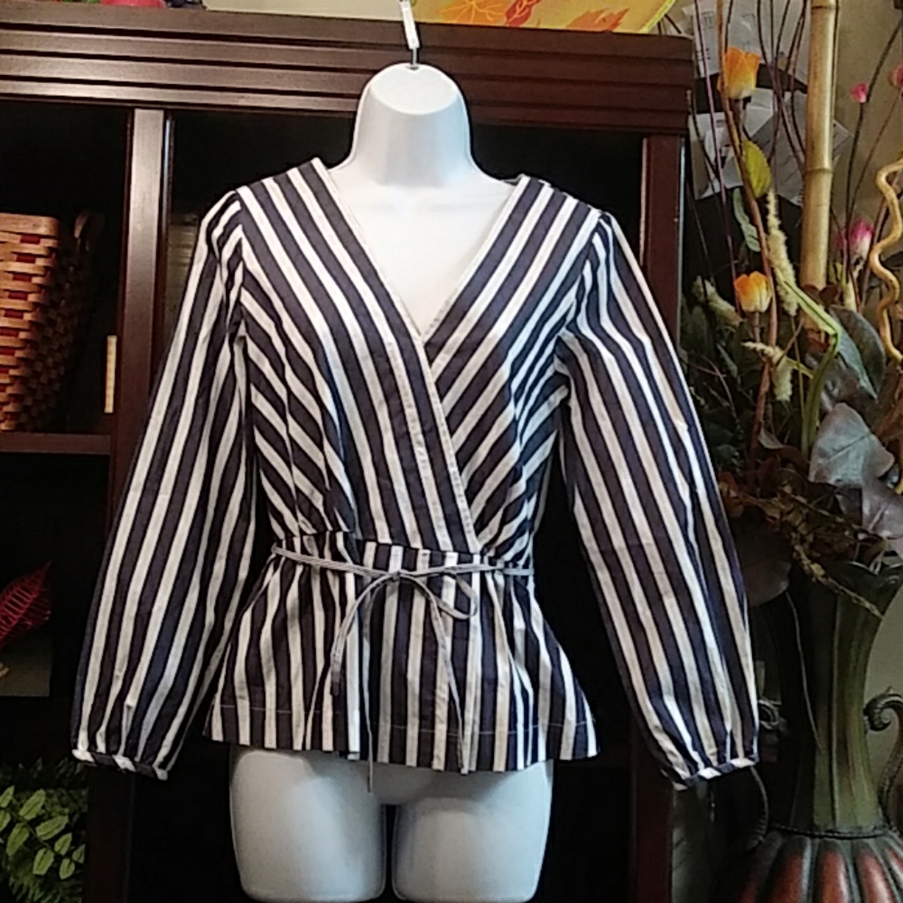 J crew top,  blue and white stripe
